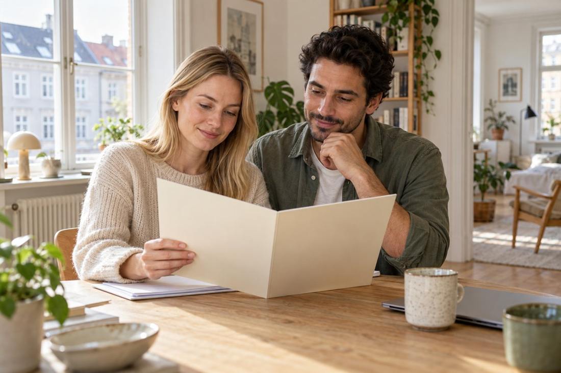 Personal documents being reviewed at home