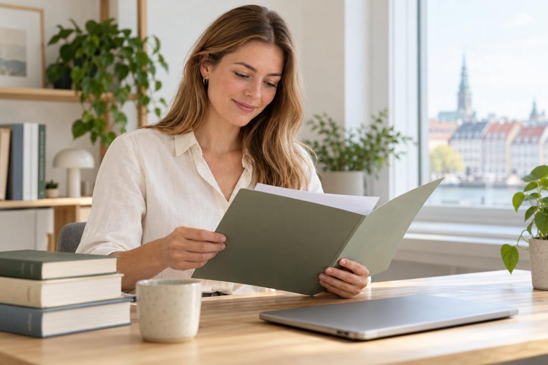 A professional reviewing document preparation